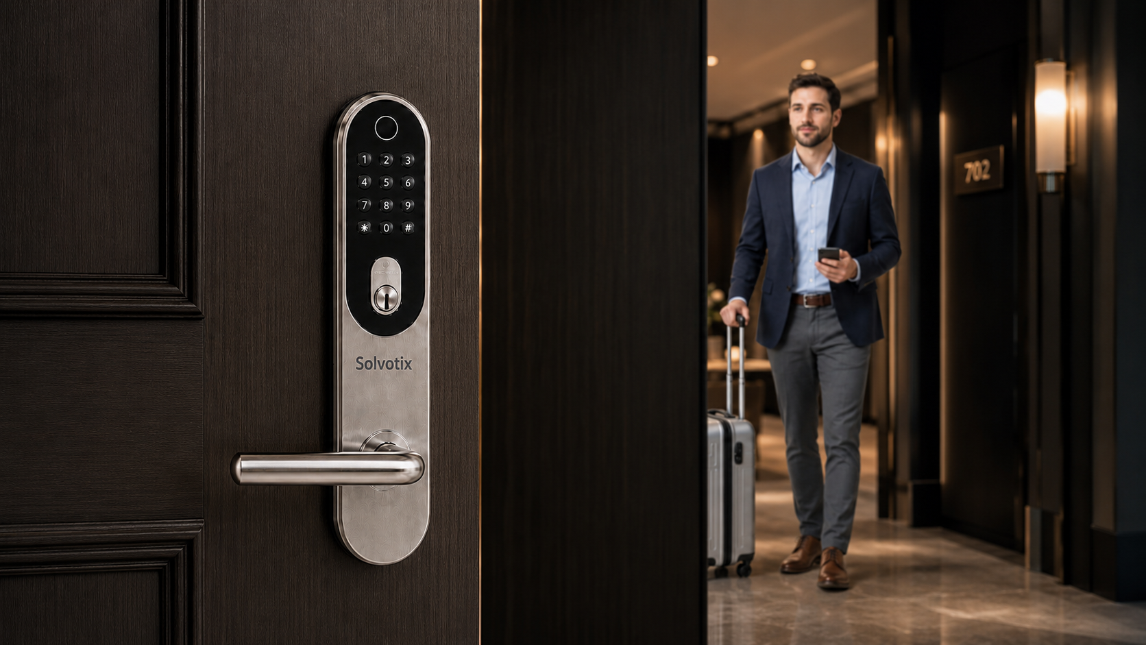 Mit Solvotix wird der Zutritt zu Hotels, Apartments und Gebäuden digital verwaltet—von der ersten Gästenachricht bis zum endgültigen Check-out.
